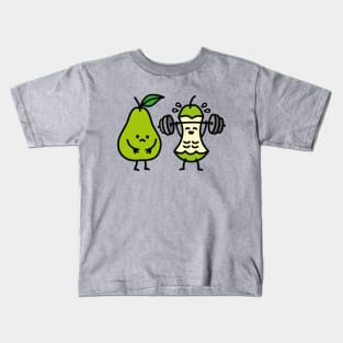 Weightlifting pear funny gym bodybuilding workout Kids T-Shirt